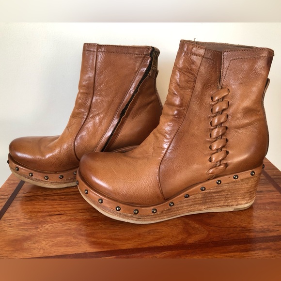 A.S.98 Placid Wedge Boots in Camel, size 41/US 10 - Picture 2 of 5